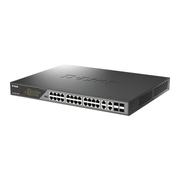 Switch Gestionable D-link Dss-200g-28mpp 24x10 100 1000 Poe++ , 4xcombo 1000 Mbps Rack 19"  2