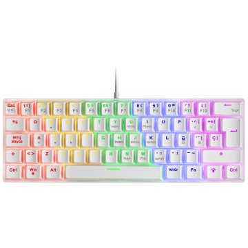 Teclado Mecanico Ultra Compacto Mars Gaming Mk60br Italiano White Switch Marron Pr De 100hz Anti-ghosting Avanzado Iluminacio