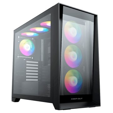 Caja E-atx Torre Approx Xc-901 Pro 3x3.5”   2.5” 1xusb-c 2xusb3.0 Gpu Max. 425mm Cristal Temp. Colornegro
