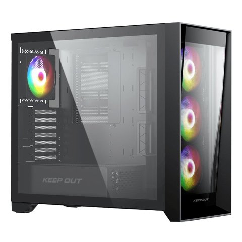 Caja E-atx Torre Approx Xc-901 Pro 3x3.5”   2.5” 1xusb-c 2xusb3.0 Gpu Max. 425mm Cristal Temp. Colornegro