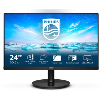 Monitor 24" Hdmi Vga Philips 241v8l 00 Va Fhd 75hz 4ms 250cd Vesa 100x100 Color Negro 2