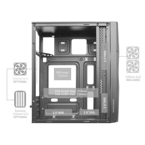 Caja Microatx Gaming Mars Gaming Mc-me White...