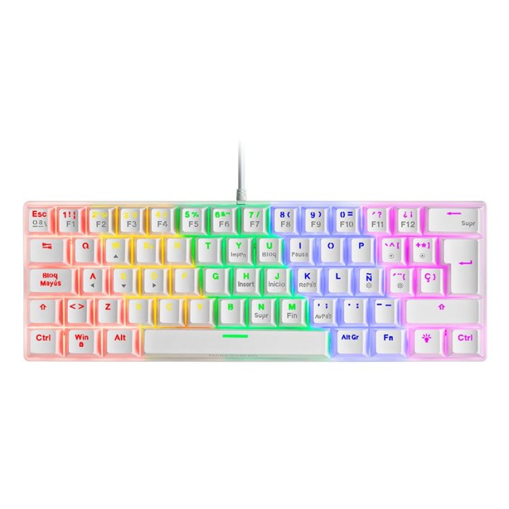 Teclado Mecanico Ultra Compacto Mars Gaming Mk60r Italiano White Switch Rojo Pr De 100hz Anti-ghosting Avanzado Iluminacion R