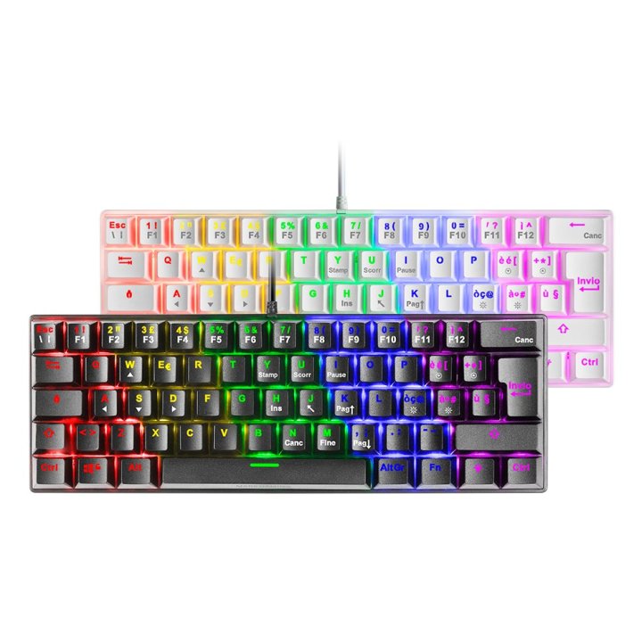 Teclado Mecanico Ultra Compacto Mars Gaming Mk60r Italiano Black Switch Rojo Pr De 100hz Anti-ghosting Avanzado Iluminacion R