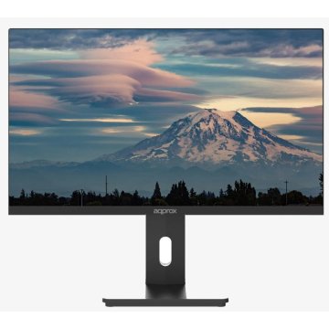 Monitor 24" Hdmi Vga Approx Appm24sbv3 Fhd 1920x1080 120hz 4ms 250cd m Regulable En Altura Y Pivotante Color Negro Vesa 100x1