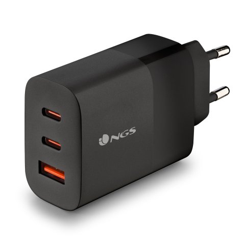 Cargador De Pared Ngs Ultrarrapido De 65w Gan Con 2xusb-c Pd 1x Usb-a