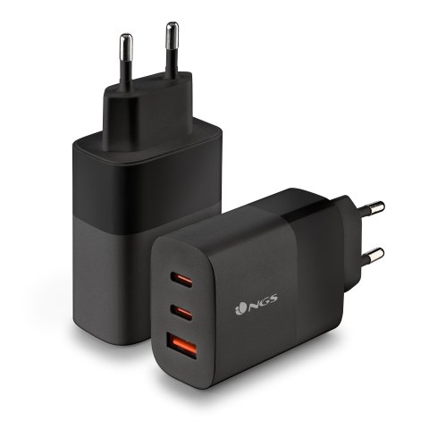 Cargador De Pared Ngs Ultrarrapido De 65w Gan Con 2xusb-c Pd 1x Usb-a