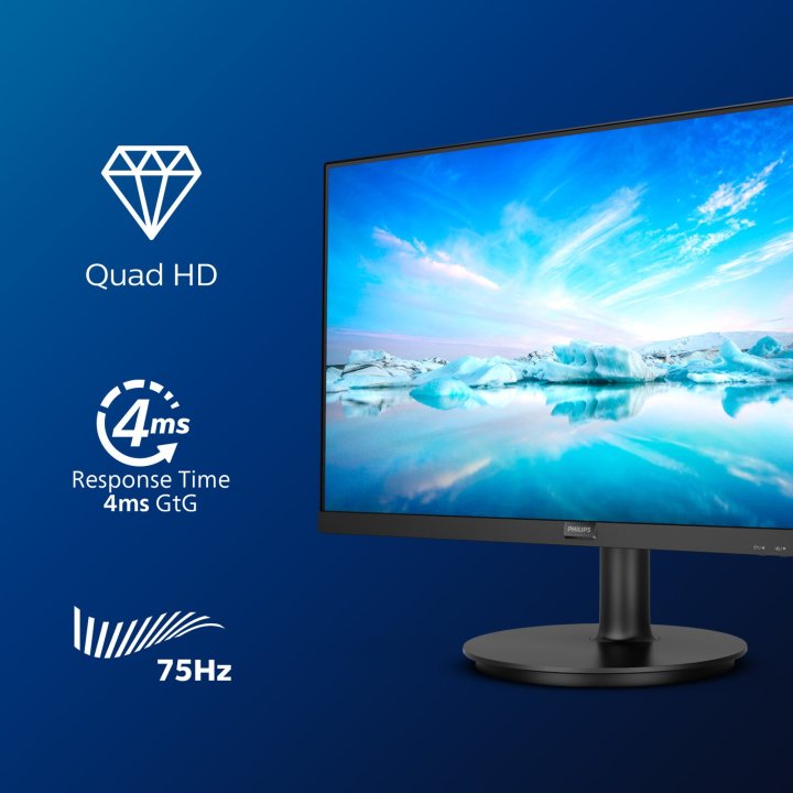 Monitor 27" Dp Hdmi Aoc 24g2spae bk Va 2560 X 1440 Qhd 75hz 4ms 250cd Vesa 100x100 2x2w Color Negro