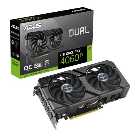 Vga Asus Dual-rtx4060ti-o8g-evo Oc Edit 8gb Gddr6 Reloj 2595mhz 1hdmi 3displayport Cuda 4352 90yv0j49-m0na00