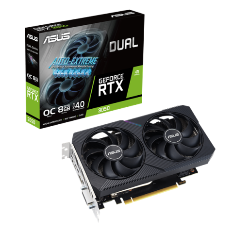 Vga Asus Dual-rtx3050-o8g-v2 Oc Edition Displayport Hdmi Dvi Cuda 2560 Reloj 1852mhz 128bit 90yv0gh6