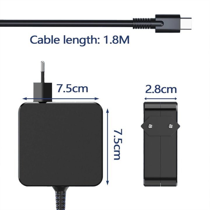 Cargador Universal Usb-c 65w Cable 1,8m, Color...