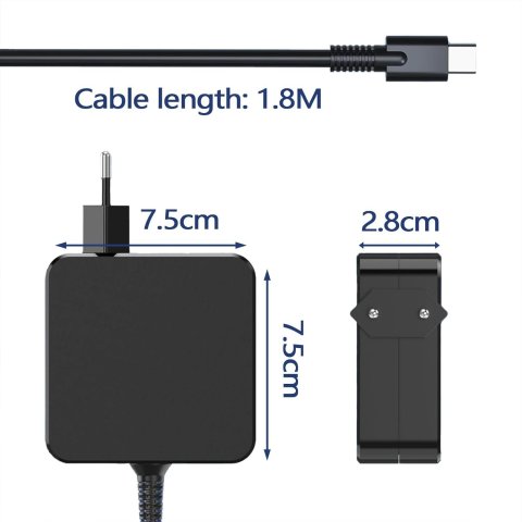 Cargador Universal Usb-c 65w Cable 1,8m, Color...