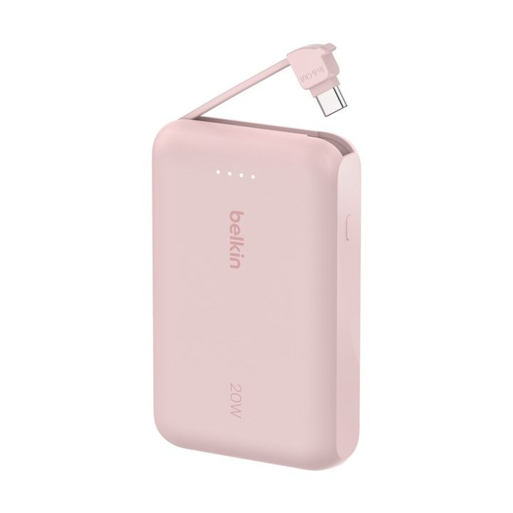 Powerbank Belkin Bpb021hqpk Boost Charge 10,000 Mah Charge Con Cable Integrado Usb-c 20w  Rosa