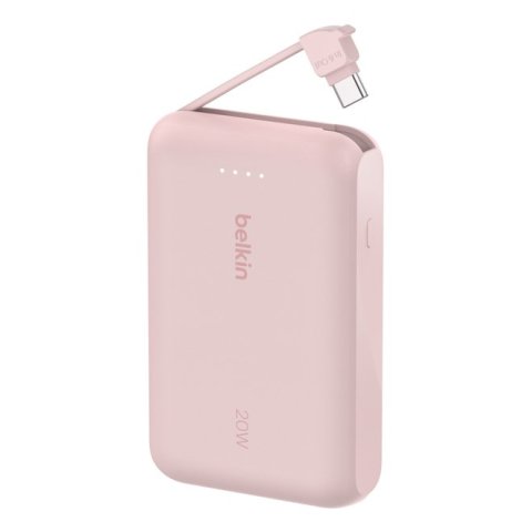 Powerbank Belkin Bpb021hqpk Boost Charge 10,000 Mah Charge Con Cable Integrado Usb-c 20w  Rosa