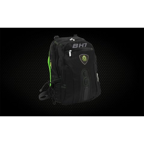 Mochila Gaming Keep Out Bk7 Para Portatiles 15,6" Con Multiples Bolsillos Color Negro Y Verde