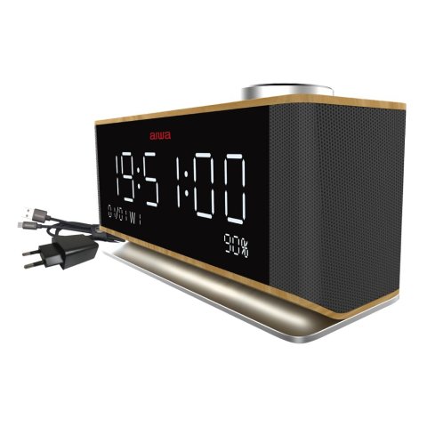 Radio Despertador Aiwa Cru-90bt Bt 5.0 Lector Usb microsd 2x10w Rms