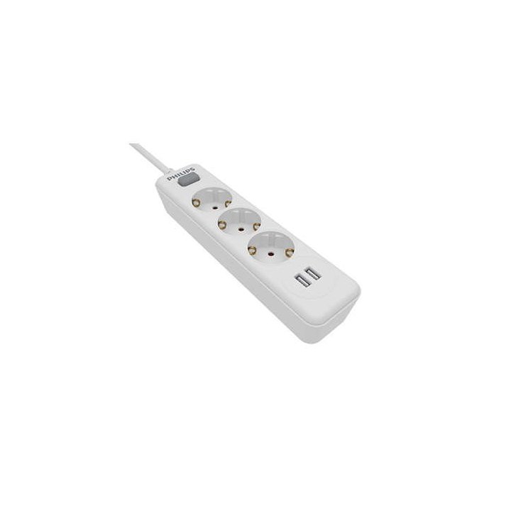 Regleta Alimentacion Para Pc Philips Spn3032wa 19 Color Blanco 2 Usb Proteccion Contra Sobretensiones