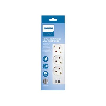 Regleta Alimentacion Para Pc Philips Spn3032wa 19 Color Blanco 2 Usb Proteccion Contra Sobretensiones 2
