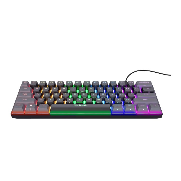Teclado Mecanico Trust Gaming Gxt 867 Acira Compacto Usb-a usb-c Iluminacion Rgb Interruptores Rojos Mecanicos Otemu