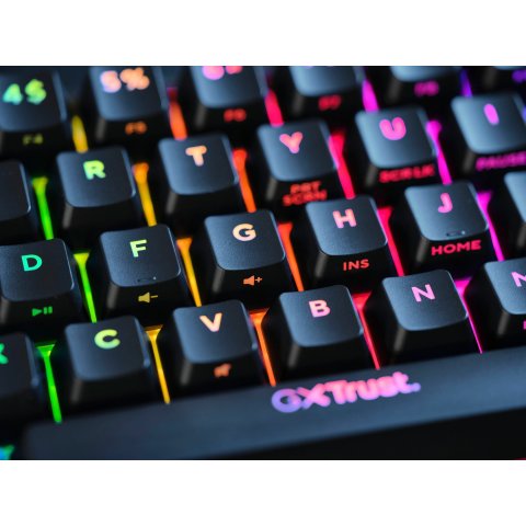 Teclado Mecanico Trust Gaming Gxt 867 Acira Compacto Usb-a usb-c Iluminacion Rgb Interruptores Rojos Mecanicos Otemu