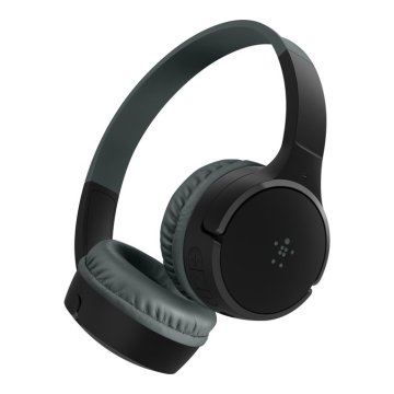 Headset Bluetooth Belkin Aud002btbkv3 Supraaural Carga Por Usb-c Color Negro Kids