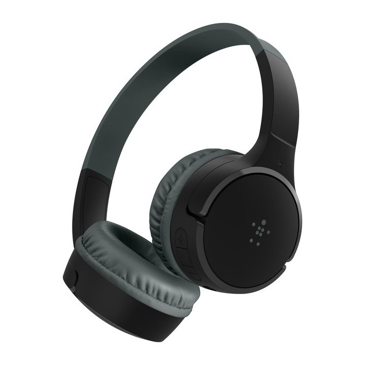 Headset Bluetooth Belkin Aud002btbkv3 Supraaural Carga Por Usb-c Color Negro Kids