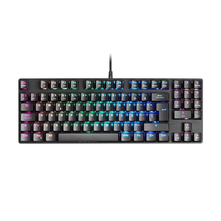 (km0) Teclado Mecanico Compacto Tkl Mars Gaming Mkrevo Pro Black Switch Outemu Pro Red Cash30mcu Iluminacion Full Rgb Pad Num