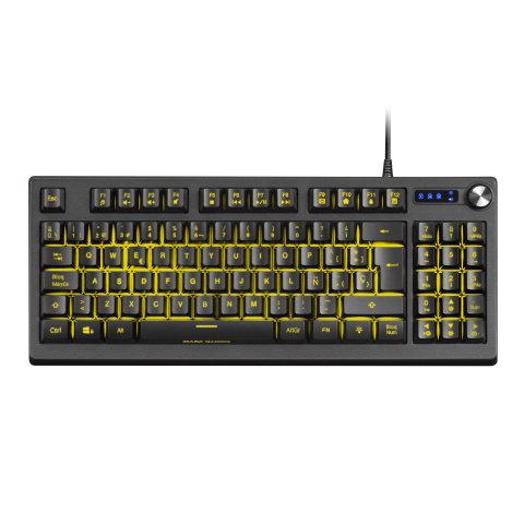 (km0) Teclado H-mecanico Compacto Tkl Mars Gaming Mkrevo Color Negro Con Pad Numerico Y Scroll Multi Funcion Full Rgb Tecnolo