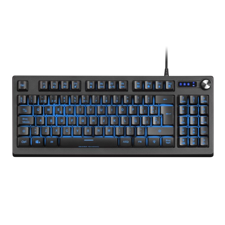 (km0) Teclado H-mecanico Compacto Tkl Mars Gaming Mkrevo Color Negro Con Pad Numerico Y Scroll Multi Funcion Full Rgb Tecnolo