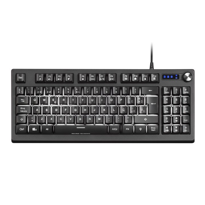 (km0) Teclado H-mecanico Compacto Tkl Mars Gaming Mkrevo Color Negro Con Pad Numerico Y Scroll Multi Funcion Full Rgb Tecnolo
