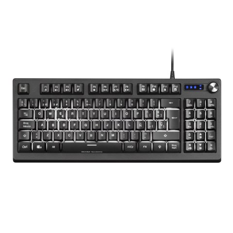 (km0) Teclado H-mecanico Compacto Tkl Mars Gaming Mkrevo Color Negro Con Pad Numerico Y Scroll Multi Funcion Full Rgb Tecnolo