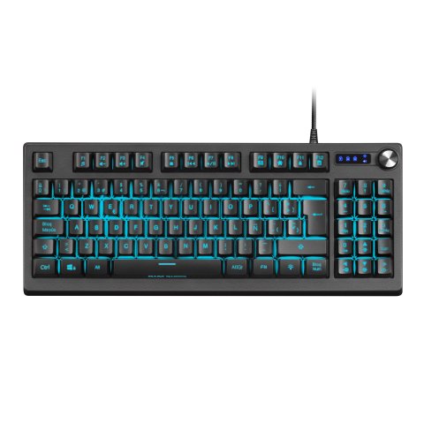 (km0) Teclado H-mecanico Compacto Tkl Mars Gaming Mkrevo Color Negro Con Pad Numerico Y Scroll Multi Funcion Full Rgb Tecnolo
