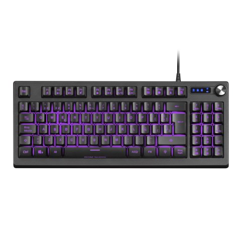 (km0) Teclado H-mecanico Compacto Tkl Mars Gaming Mkrevo Color Negro Con Pad Numerico Y Scroll Multi Funcion Full Rgb Tecnolo
