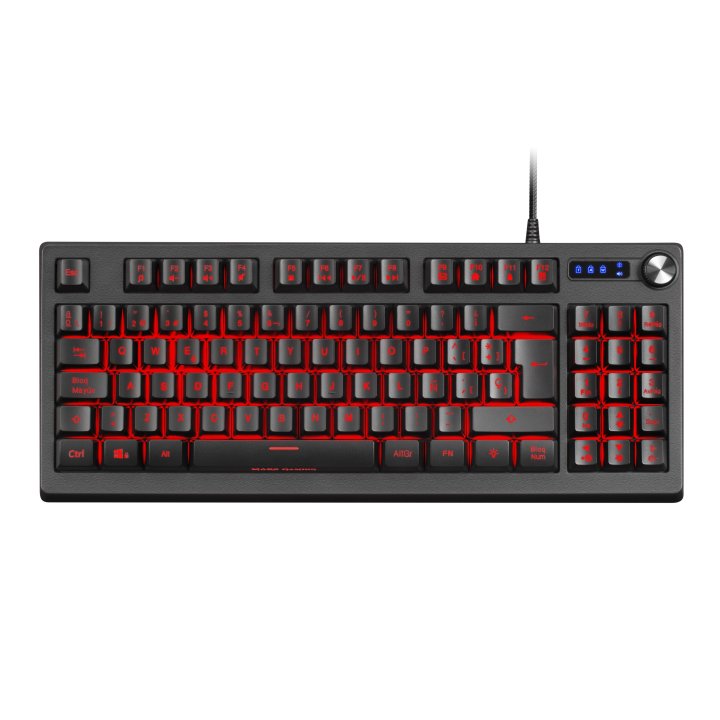 (km0) Teclado H-mecanico Compacto Tkl Mars Gaming Mkrevo Color Negro Con Pad Numerico Y Scroll Multi Funcion Full Rgb Tecnolo