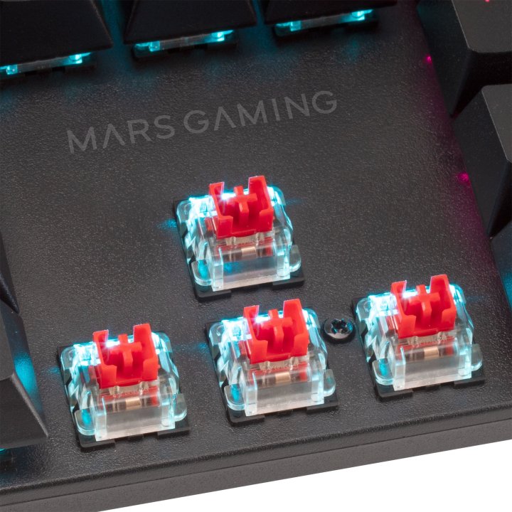 Teclado Mecanico Mars Gaming Mk422 Us Switch Azul Pr De 100hz Anti-ghosting Avanzado Rgb Negro