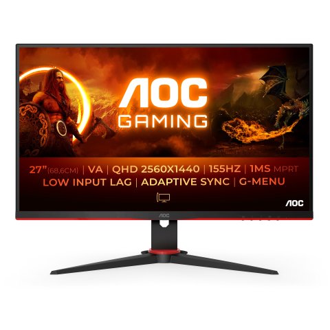 Monitor 27" Dp Hdmi Aoc Q27g2e 2560x1440 155hz Va 1ms Fresync 