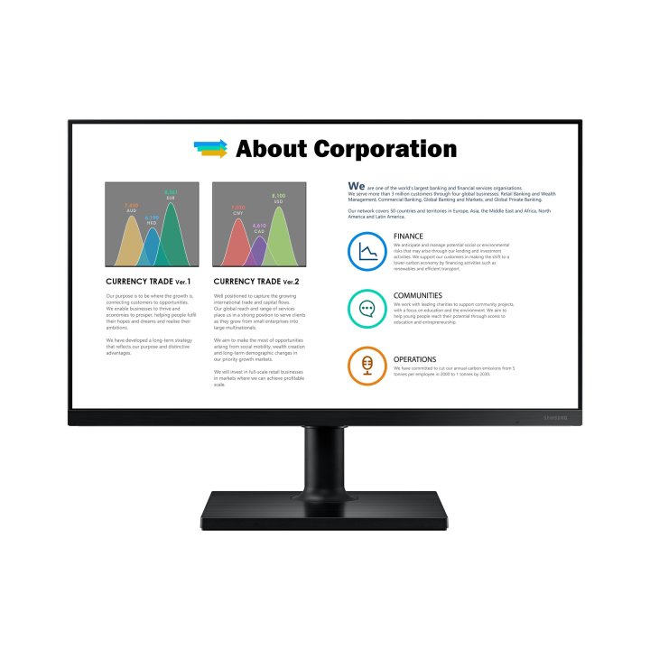 Monitor 24" Dp Hdmi Samsung Lf24t450fqrxen Fhd 75hz 5ms Freesync Regulable Altura 