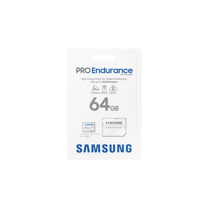 Memoria Sd Micro 64gb Samsung Sdxc Pro Endurance Clase V10 Con Adaptador A Sd Mb-mj64ka eu