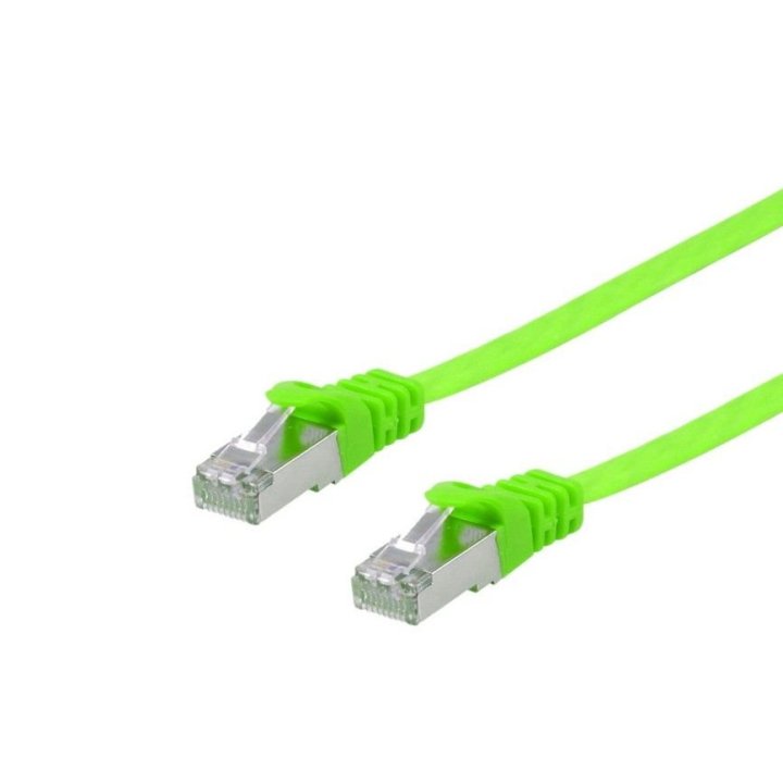 Latiguillo Apantallado Cat.6a U ftp Plano Lsoh 0.5m Color Verde Equip 607647