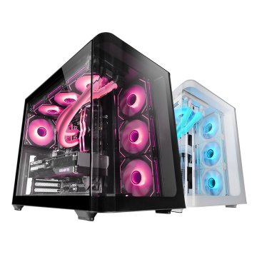 Caja Atx Semitorre Gaming Mars Gaming Mcfusion Cristal Curvado Gpu 445mm 2x3.5 3x2.5 Blanco 2