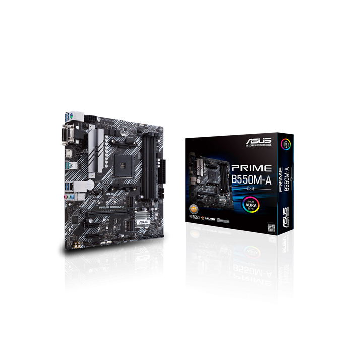 Pb Asus Prime B550m-a/csm Skt Am4 M-atx Ddr4-3200mhz Hdmi Dvi Vga 1xpcie 4.0 3pcie 3.0 3xm.2 Glan 8usb3.2