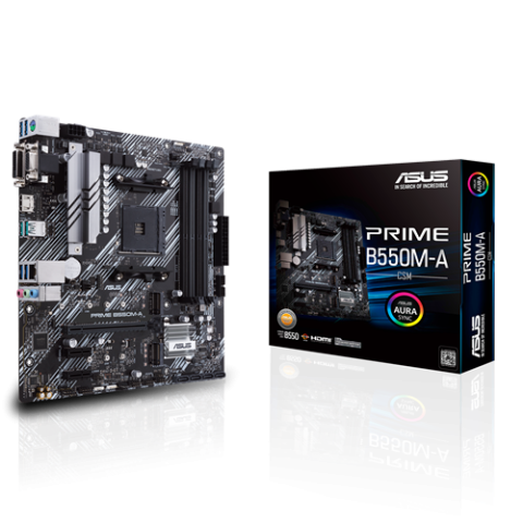 Pb Asus Prime B550m-a/csm Skt Am4 M-atx Ddr4-3200mhz Hdmi Dvi Vga 1xpcie 4.0 3pcie 3.0 3xm.2 Glan 8usb3.2