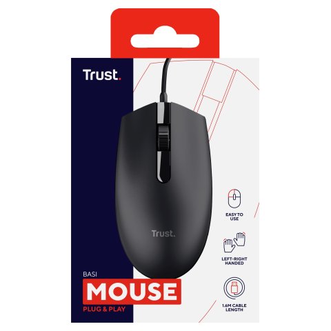 (km0) Mouse Trust Basi Usb 3 Botones Y Rueda De Desplazamiento 1200dpi 24271 Cash30