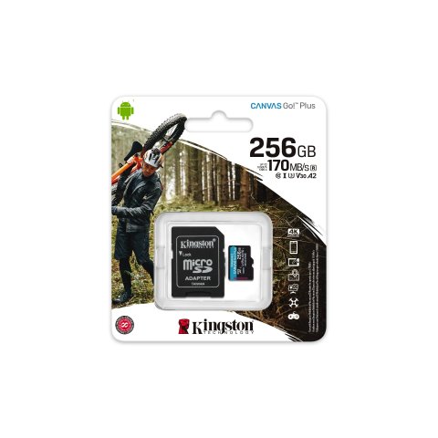 Memoria Sd Micro-sdxc 256gb Clase 10 Kingston + Adaptador Canvas-go Plus Sdcg3 256gb