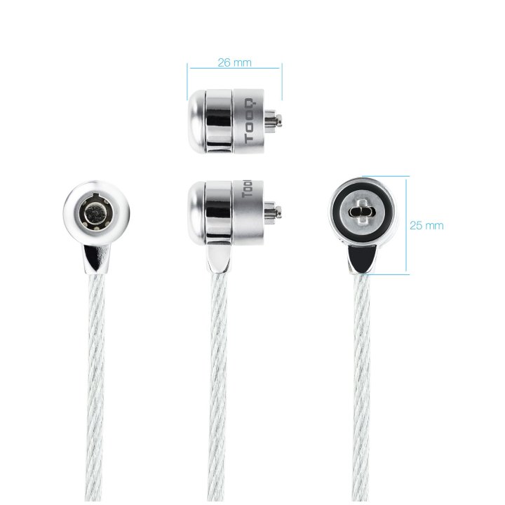 (km0) Cable De Seguridad Portatiles monitores televisiones Tooq Tqclk0025 Con Llave 1.5 M Sistema Kensington Cash30