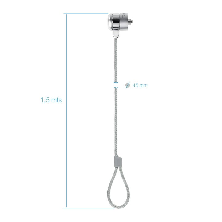 (km0) Cable De Seguridad Portatiles monitores televisiones Tooq Tqclk0025 Con Llave 1.5 M Sistema Kensington Cash30