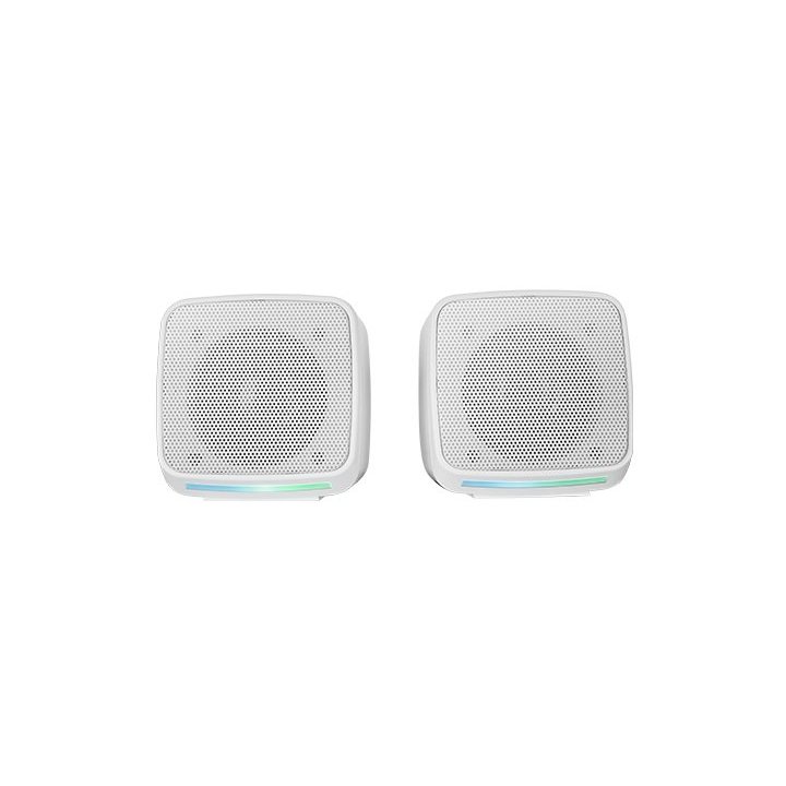 Altavoces 2.0 Mars Gaming Msprow White 10w Usb + Jack Control De Volumen Rgb