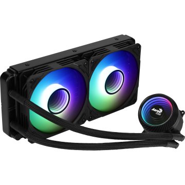 Sistema De Refrigeracion Liquida Aerocool Mirage L240 Black 2x12cm Infinity Mirror Rgb-a (adressable) Tpd 400w Para Procesado