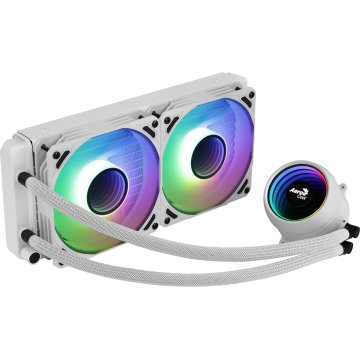 Sistema De Refrigeracion Liquida Aerocool Mirage L240 White 2x12cm Infinity Mirror Rgb-a (adressable) Tpd 400w Para Procesado