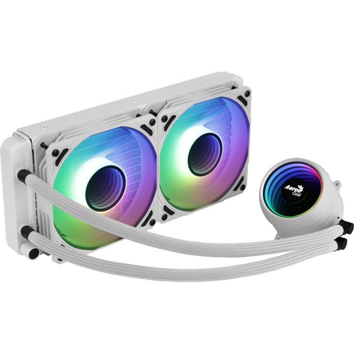 Sistema De Refrigeracion Liquida Aerocool Mirage L240 White 2x12cm Infinity Mirror Rgb-a (adressable) Tpd 400w Para Procesado